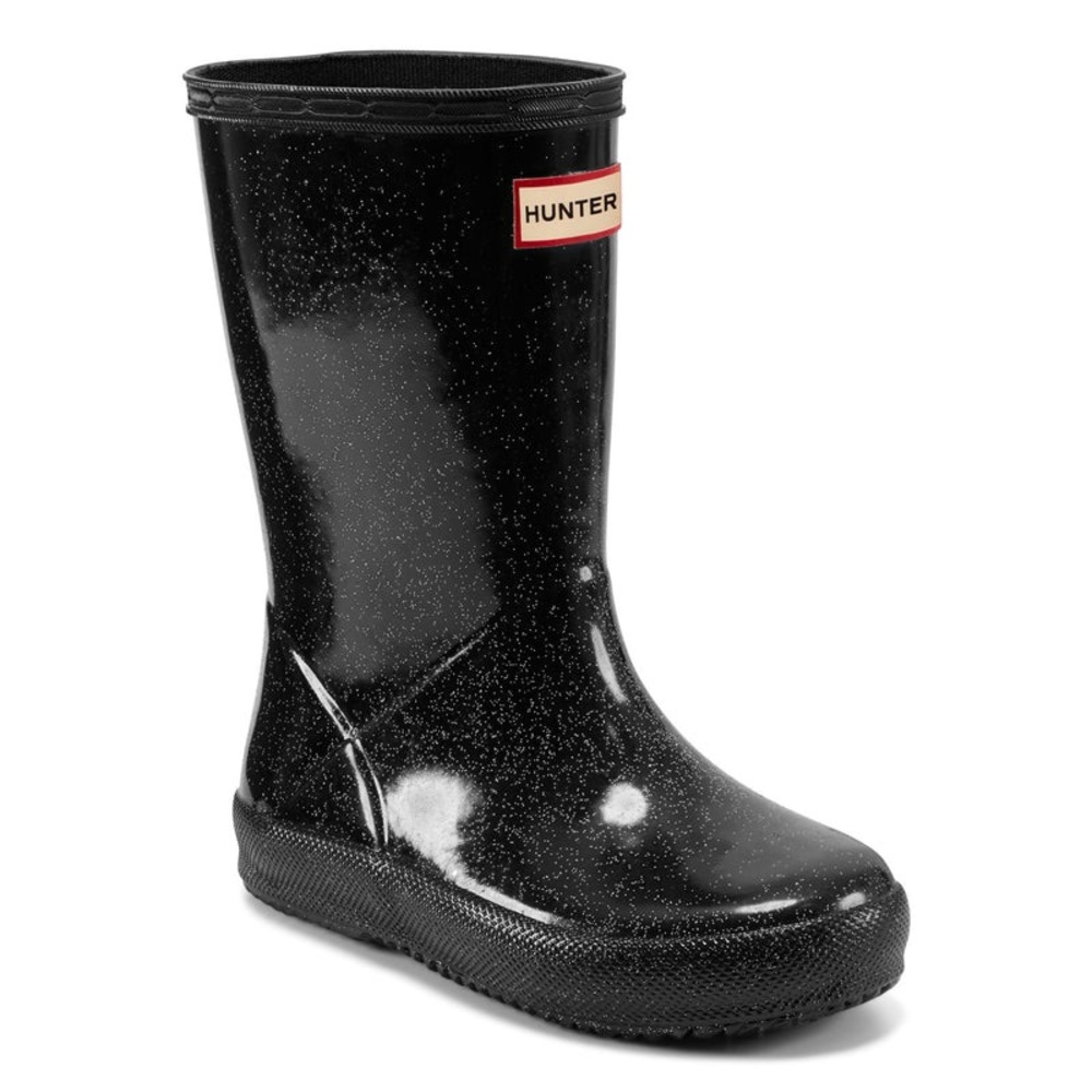 Hunter Black Children's Rain Boots with Subtle Texture